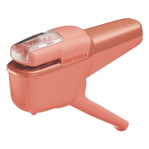 Image of Kokuyo Stapleless Stapler, Harinacs Handheld Staple-Free, Up to 10 Sheets No Staple Binding, Portable Compact Holeless Stapler, Salmon Pink, Japan Import (SLN-MSH110VP)