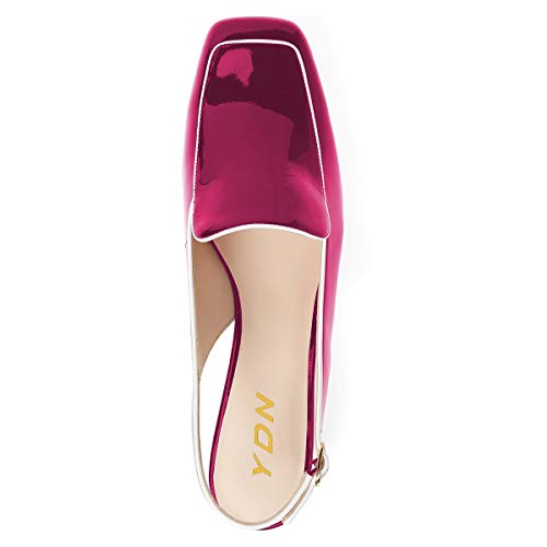 Image of YDN Women Closed Square Toe Block Low Heels Slingback Formal Loafer Dressy Shoes Office Lady Pump Size 4-15 US