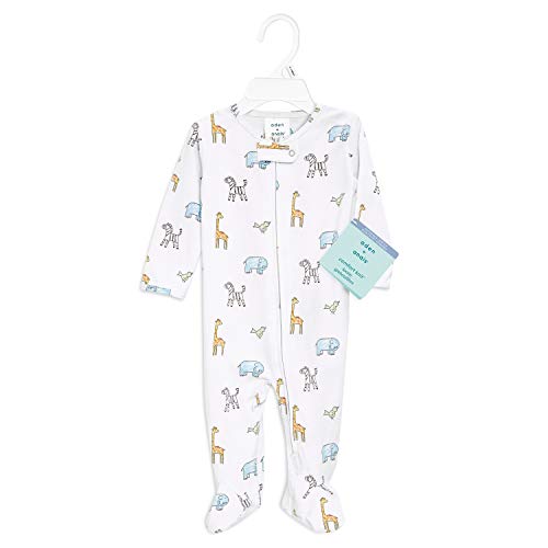 Aden + Anais Baby Comfort Knit Footie One Piece – Onesie Footie Pajamas For Babies – Newborn & Infant Long Sleeve Union Suit – Super Soft Cotton Muslin Footie Pj’s, Jungle Jammin, 0-3M #TOP1
