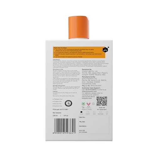 Chemist at Play Exfoliating Body Scrub For Removing Tan & Dead Skin Cells 75g + Chemist At Play Exfoliating Body Wash 236ml | Removes Tan, Fights Body Acne, Strawberry Skin | 4% (Salicylic Acid, Vitamin E & Lactic Acid) | Gentle Exfoliating Shower Gel