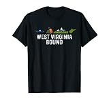 West Virginia Flugzeuggepäck und Berge T-Shirt