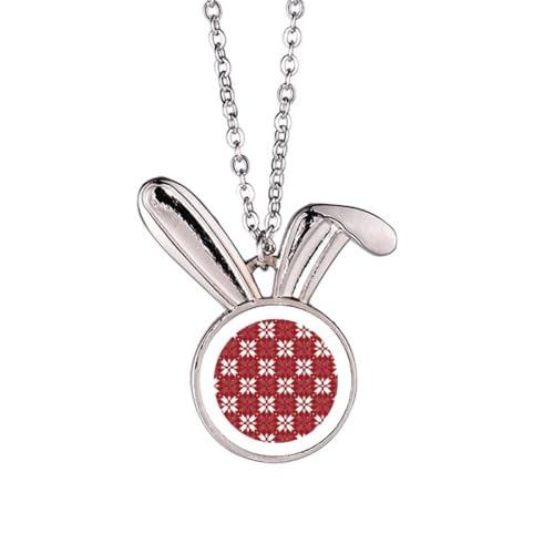 Collier avec pendentif lapin rouge et blanc pour femme