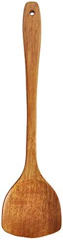 Wooden Cooking Spatula, Spatula Wooden Utensil Cooking Wok Rice Long Scoop Kitchen Hand Non-Stick Shovel Kitchen，Dining & Bar Table Mats Set of 8 (Brown, One Size)