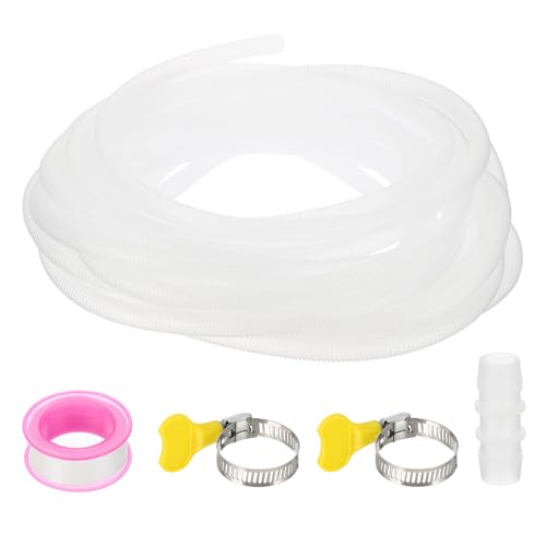 PATIKIL 50Ft Air Conditioner Drain Hose Kit Universal AC Drain Hose for Replacement Drain Hose Extension Mini Split AC Ductless Heat Pumps AC Drainage HVAC Extender, Clear