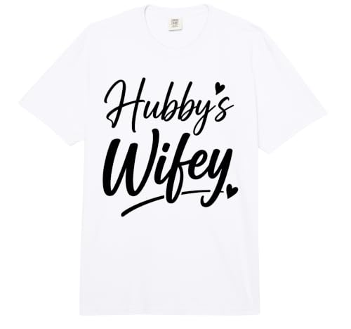 Matching Couples Hubby Wifey Newlywed Wedding Comfort Colors Adult Heavyweight T-Shirt