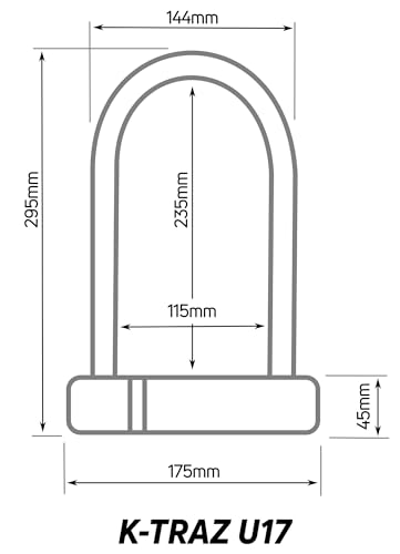 ZEFAL K-Traz U17 - Antivol en U Vélo Très Haute Résistance - Arceau en Acier Très Solide - Câble de 120 cm Optionnel - Cadenas en U pour Vélo, Vélo Électrique, VTT, Trottinette, Scooter, Moto - Noir – vue 3