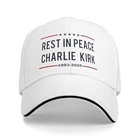 Rest in Peace Charlie Kirk Hats Republican Memorial Tribute Charlie 2025 Baseball Cap White