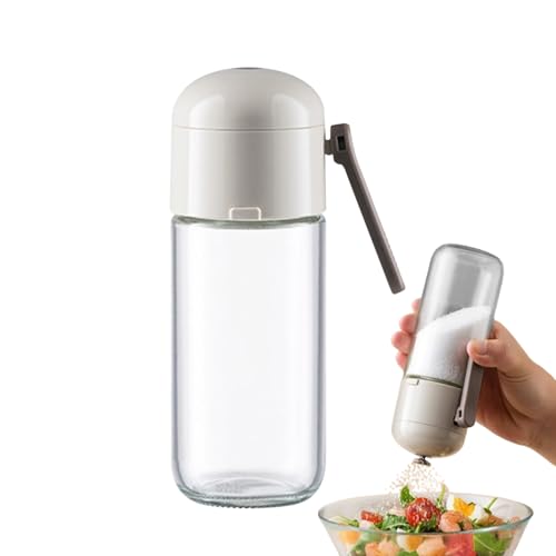 Bottiglia shaker per condimenti, dispenser trasparente con coperchio regolabile, facile da usare, perfetta per sale, pepe, ampiamente usato, spezie, portatile e a prova di perdite, ideale per cucina
