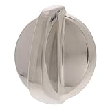 GE WB03T10284 Plastic Burner Knob for Stove - Stainless Steel Finish
