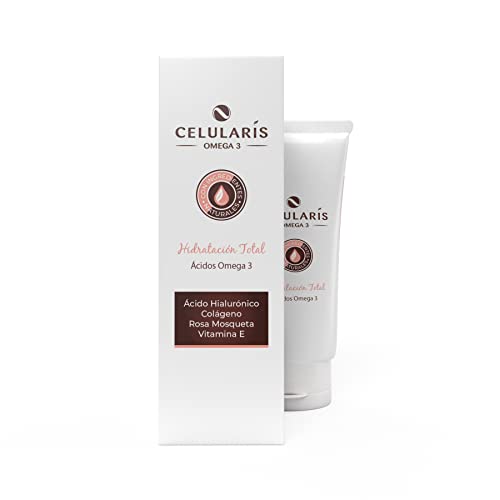 CelularIs Omega 3 de Margan Biotech - Crema ÁCIDO HIALURÓNICO | COLÁGENO | ROSA MOSQUETA | KARITÉ | ROSA MOSQUETA | ARGÁN | ALANTOÍNA | OMEGA 3 | CAMOMILA | VITAMINA E, 100 ml