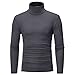 Mens Button Down Shirt Male Winter Warm High Fashion Thermal Underwear Men Basic Plain T Shirt (Dark Gray, XL)