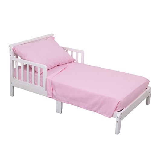 Image of NoJo 3-Piece Toddler Sheet Set, Pink, 52 inch x 28 inch