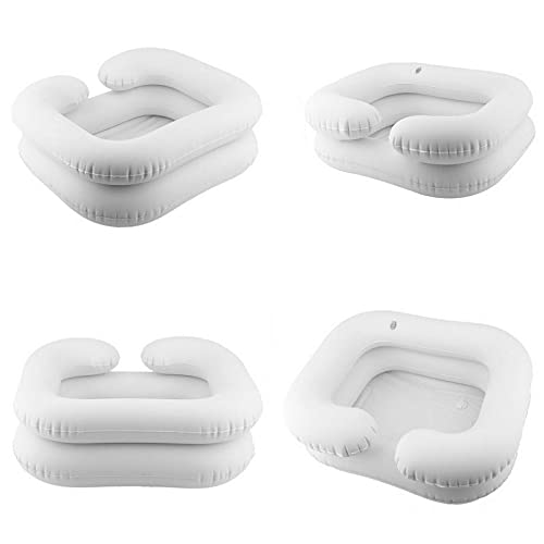 Inflatable Shampoo Basin For Bedside, Shampoo Tub For Locs, Portable Shampoo Bowl For Elderly, Disabled, Pregnant, Injured, Bedridden, Handicapped, Hair Washing Tray For Sink At Home (White) #TOP1