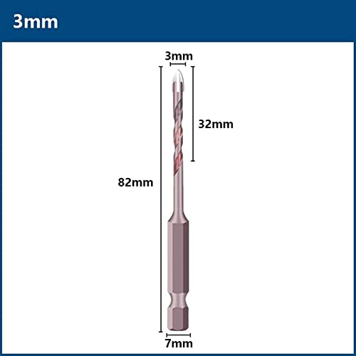 Foret carrelage et béton sans fissure à pointe triangle croix 3mm - 2