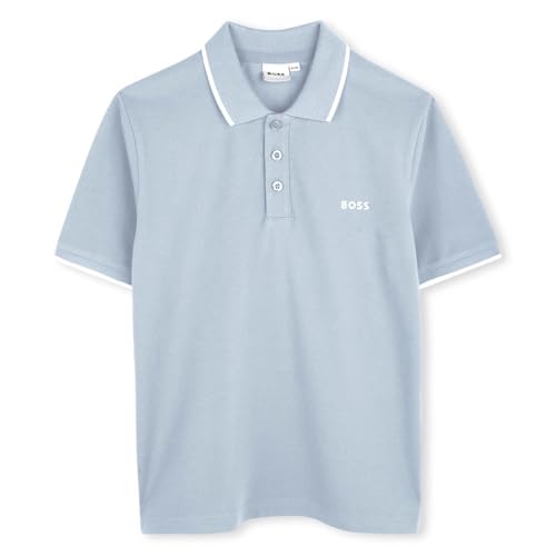 BOSS Kids Small Logo Polo Shirt Short Sleeve Pale Blue 10 Years