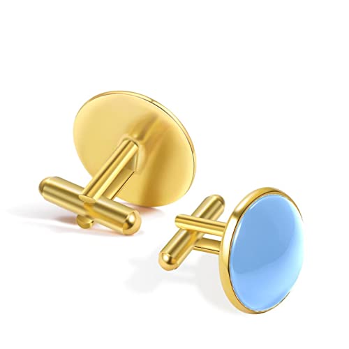 Set de Mancuernillas para Hombre en Acero Inoxidable Dorado Negro miniatura 3