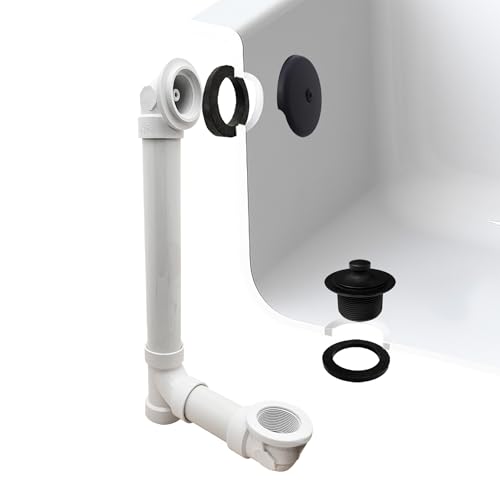 Westbrass Pull & Drain Sch. 40 PVC Bath Waste with One-Hole Top Elbow, Matte Black, D49721-62