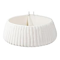 Alavuss 28\" White Christmas Tree Collar for 7.5 ft 9 ft Xmas Tree Skirt Collars for Artificial Pencil Trees Base Stand Cover Faux Fur