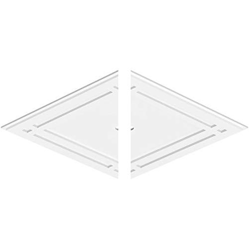 Image of Ekena Millwork CMP40X26DD2-01000 Diamond Architectural Grade PVC Contemporary, Two Piece Urethane Ceiling Medallions 40 inchW x 26 5 /8 inchH x 1 inchID x 14 inchC x 1 inchP