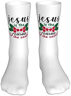 883 Compression Socks Jesus Is The Reason For The Season Sports Socks Comfort Crew Socks Non Slip Athletic Socks For Walking Jogging Hiking 40cm