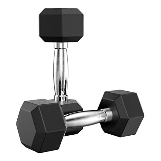 Barbell Set of 2 Coated Hex Rubber Dumbbell with Metal Handles, Heavy Dumbbells Home Gym Fitness Arm Strength Training Equipment, Multi-Weight Optional - 5lbs,10lbs, 20lbs, 30lbs, 50lbs (10lbs x 2)