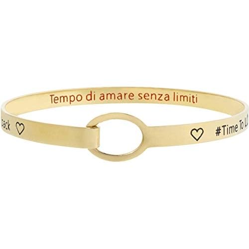 Bracelet Marlù 18BR063G rigide en acier doré NADIR amour pour femme