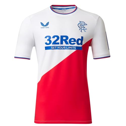 Castore Mens Rangers FC Away Shirt 2022 2023 White/red XL