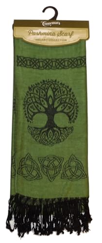 Tree of Life Pashmina Scarf Style Dark Green Birthday Gift Irish Symbol2