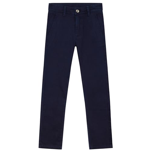 Boys Chino Trousers with Front and Back Pockets, Adjustable Waist
