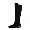 Modatope Black Suede Knee High Boots Women Flat Ro... #1