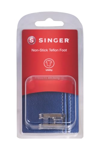 Image of SINGER Teflon Presser Foot - for Low Shank Sewing Machines | Ideal for Sewing Leather, Vinyl, PVC & Other Sticky Materials | Smooth Glide for Clean, Even Stitches
