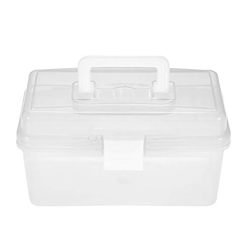 Craft Storage Container,SIUKE Clear Plastic Art Storage Box Watercolor Oil Painting Supplies Multipurpose Case Portable for Artists Students