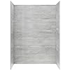 Ove Decors Misty 60 x 32 in. Solid Surface Alcove Shower Wall in Horizontal Grey Tiles