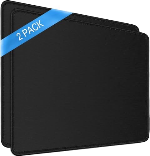 STRIFF Mousepad Mouse Mat 230X190X2mm Mouse Pad Gaming/Mouse pad for Laptop Non-Slip Rubber Base, Waterproof Surface, Premium-Textured, Compatible with Laser and Optical Mice(Black)(Pack of 2)