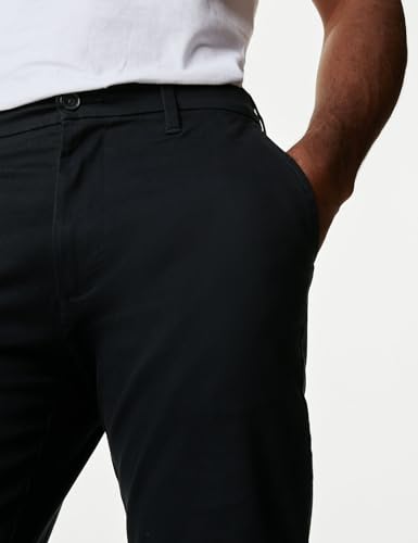 Image of Marks & Spencer Mens Solid Mid Rise Slim Fit Chinos