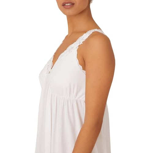 Eileen West Sleepwear & Loungewear for Women - Villa Blanca Collection - 100% Cotton Lightweight Sleeveless Long Nightgown4