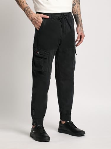Image of Men's Navy Slim Fit Casual Cargo