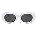 Clout Goggles HypeBeast Oval Sunglasses Mod Style Kurt Cobain (White)