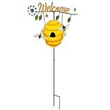 Metal bee Hive Garden Flowers Stake Decorative Flower Bee Yard Stakes Metal Yard Art Decor Bee Outdo