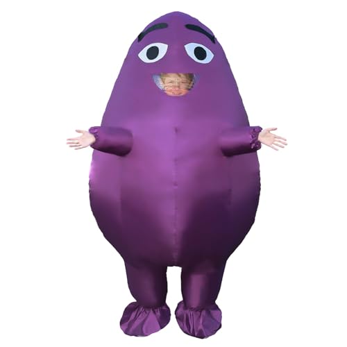 Esacpe Grimace Costume Purple Grimace Inflatable Costume Suit for Adults and Kids - Perfect for Parties and Halloween (Height 110-155 cm)