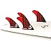 DORSAL Surfboard Fins Quad 4 Set FCS Compatible Red Carbon Fiber with Honeycomb Hexcore