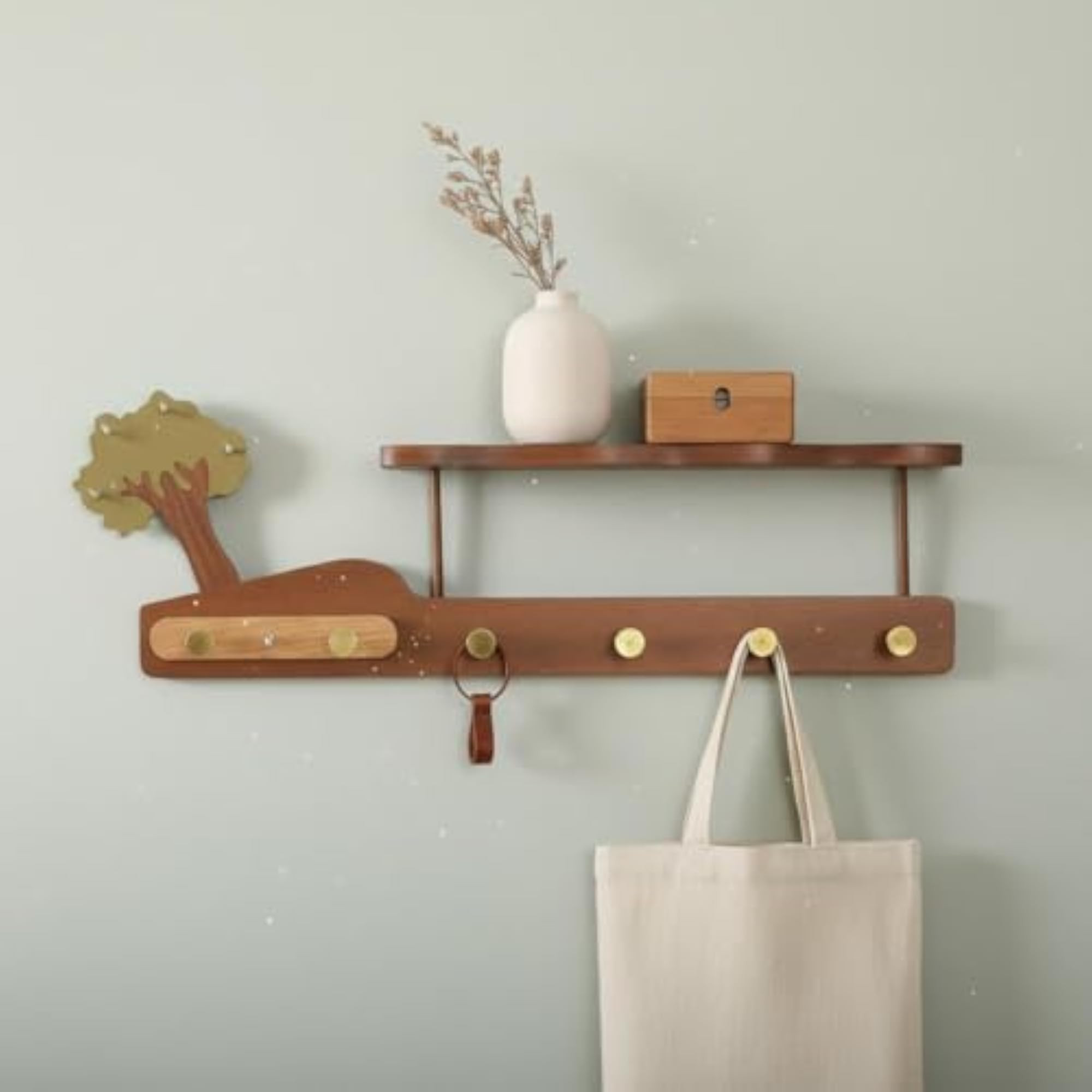 Heavy Duty Decorative Wooden Hook Rack