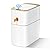 MOPALL Automatic Bathroom Trash Can with Lid, 3.1 Gallon / 13L Smart Motion Sensor Touchless Small Waste Basket, Slim Plastic Garbage Can for Bedroom Kitchen Office Home Toilet, White & Gold