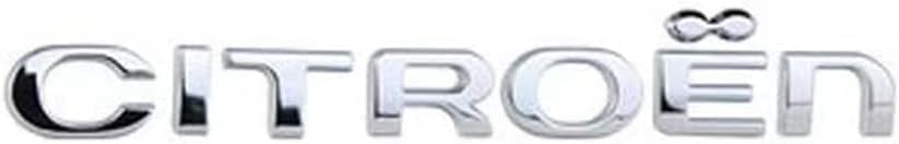 DIALFA Car Emblem for Citroen C1 C2 C3 C4 C5 C6 C8 C4L, Car Letter Emblem Front Grille Badge Trunk Tailgate Boot Window Exterior Decal Stickers, Car Decoration Accessories,B Silver