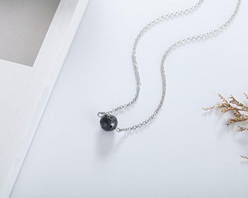 Lava Stone Bead Essential Oil Diffuser Necklace, Lava Ball Essential Pendant Aromatherapy Jewelry with 16.5 inches O Chain - Image 4
