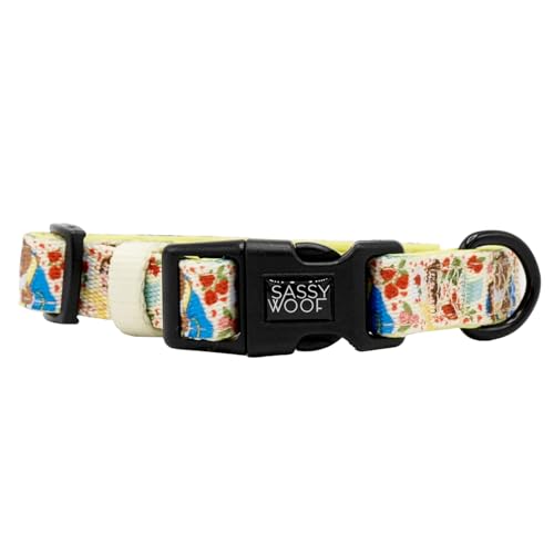 Sassy Woof Collare per cani Disney Princess La Bella e la Bestia Belle - M, regolabile, resistente, confortevole ed elegante, accessorio per animali domestici per cani di taglia media - Licenza