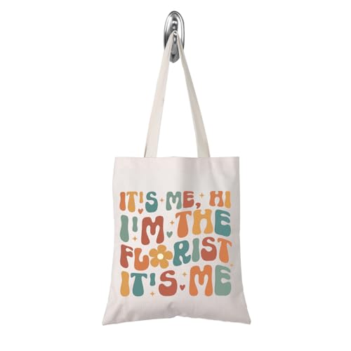 TSOTMO Florist Gift It's Me Hi I'm The Florist It's Me Tote Bag Plant Lover Gift Flower Gift for Florist (Florist tote)