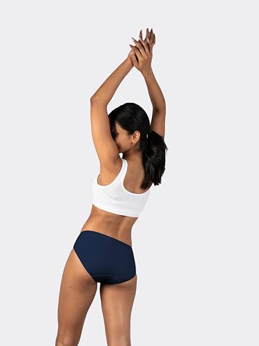 Image of Lavos Bamboo Cotton Panties for Women, Comfortable Soft Mid-Waist Hipster Panty with Thin Inner Elastic, Anti-Bacterial Odour Free Underwear for Womens, Seamless No Visible Briefs for Ladies