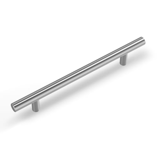 Goldenwarm Lot de 1 Poignee de Meuble Cuisine Poignée Cuisine 128mm Argenté en Acier Inoxydableet Nickel Brossé entraxe 128mm