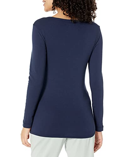 Amazon Essentials Women's Maternity Nursing Slim-Fit Henley Shirt, Navy, Medium #TOP1